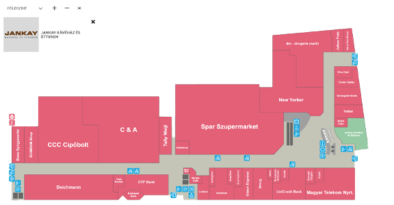 Csaba Center complex plaza map, web portal and mobile app